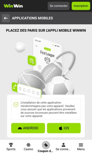 téléchargement de l'application sur le téléphone
