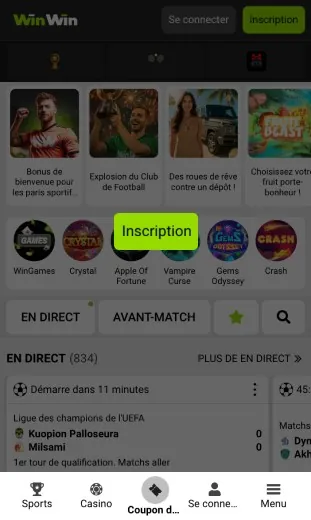 enregistrement du d&eacute;marrage de l'application