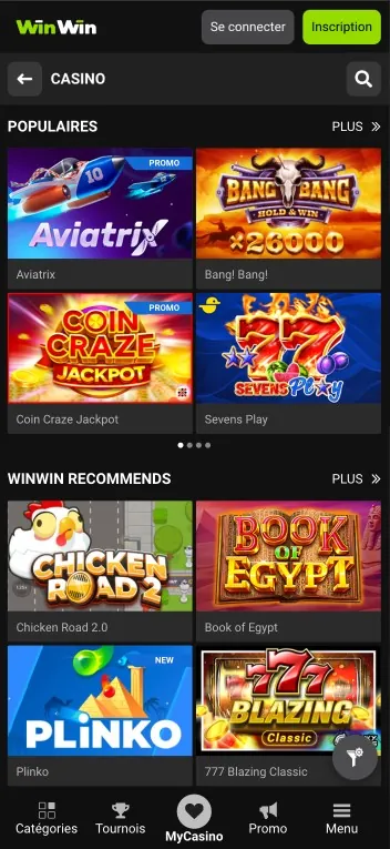winwin casino page